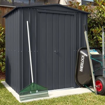 6'x4' (1.8x1.2m) Lotus Anthracite Grey Apex Metal Shed 6'x4' (1.8x1.2m) Lotus Anthracite Grey Apex Metal Shed