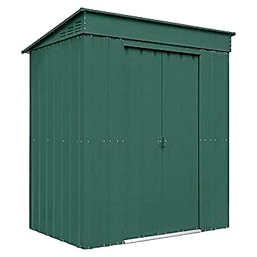 6' x 4' Lotus Heritage Green Pent Metal Shed (1.8m x 1.24m) 6' x 4' Lotus Heritage Green Pent Metal Shed (1.8m x 1.24m)