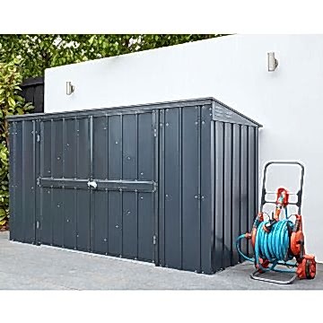 7'x3' (2.1x0.9m) Lotus Anthracite Grey Metal Triple Bin Store 