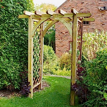 Forest Large Ultima Wooden Garden Pergola Arch 8' x 4' 