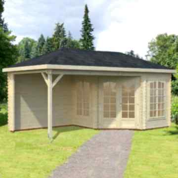 Palmako Melanie 5.7m x 3m Corner Log Cabin Summerhouse (28mm) 