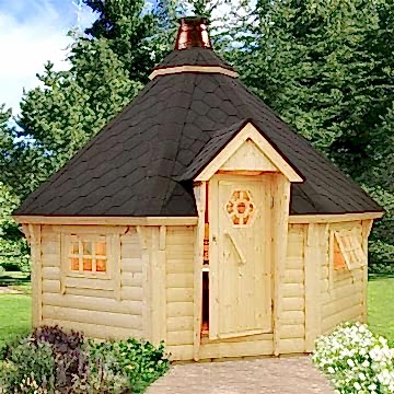 12x12 (3.8x3.8m) Palmako Kylie 44mm Log Cabin BBQ Hut 