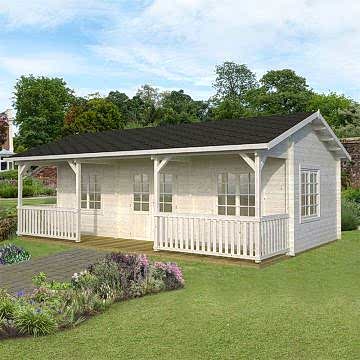 25x16 (7.5x4.8m) Palmako Wendy 44mm Log Cabin 