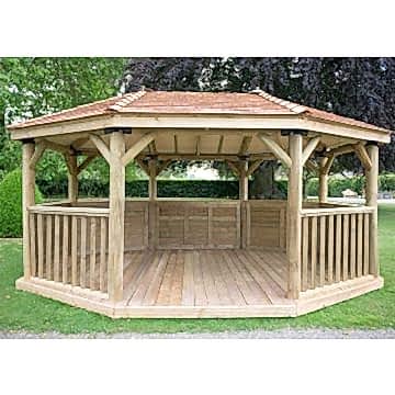 17'x12' (5.1x3.6m) M&M Premium Oval Gazebo with New England Cedar Roof