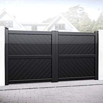 Barnstaple Premium Aluminium Driveway Double Gates - Black