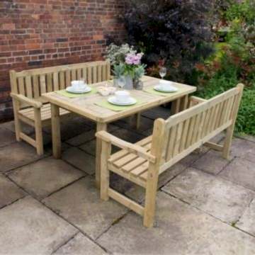 Forest Rosedene Wooden Garden Table and Benches Set 5'5 x 6'2 (1.65m x 1.87m)
