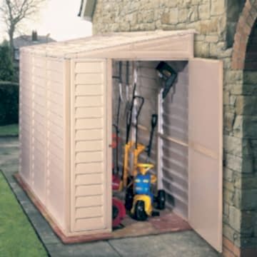 4' x 8' Saffron Lean To Plastic Vinyl Shed (Includes Integral Plastic Floor) (1.21m x 2.39m) 4' x 8' Saffron Lean To Plastic Vinyl Shed (Includes Integral Plastic Floor) (1.21m x 2.39m)