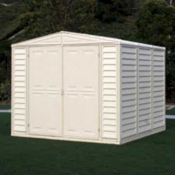 8' x 8' Saffron Plastic Vinyl Apex Shed (Includes Foundation Kit and Skylight) (2.39m x 2.39m) 