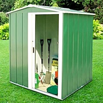 5'x4' (1.5x1.2m) Store More Sapphire Apex Green Metal Shed