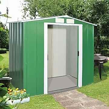 6'x6' (1.8x1.8m) Store More Sapphire Apex Green Metal Shed 6'x6' (1.8x1.8m) Store More Sapphire Apex Green Metal Shed