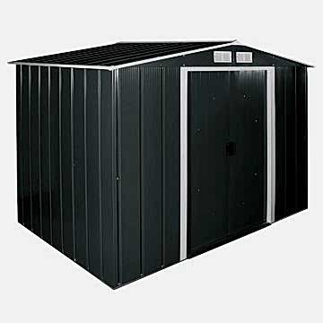 8'x8' (2.4x2.4m) Store More Sapphire Apex Anthracite Metal Shed