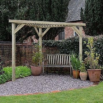 Forest Slatted Wooden Corner Pergola 9'7 x 4'9 (2.9m x 1.5m)