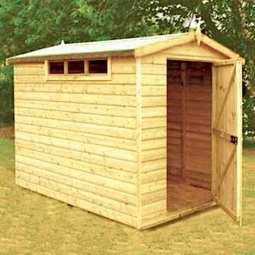 6' x 8' Shire Premium Security Apex Wooden Garden Shed (1.79m x 2.39m) 