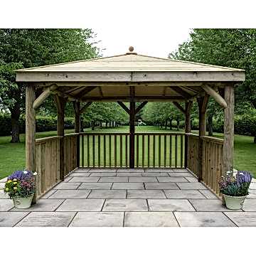 11'x11' (3.5x3.5m) M&M Square Gazebo with Traditional Timber Roof (no base)