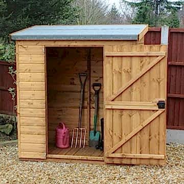 7' x 3' Traditional Pent Wooden Garden Tool Storage Shed (2.14m x 0.91m) 