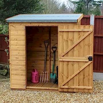 7' x 4' Traditional Pent Wooden Garden Tool Storage Shed (2.14m x 1.22m) 