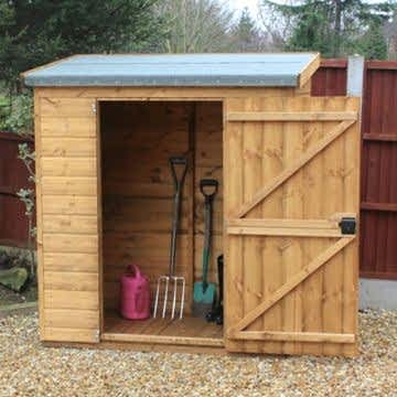 8' x 3' Traditional Pent Wooden Garden Tool Storage Shed (2.44m x 0.91m) 