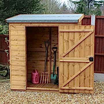 8' x 4' Traditional Tongue and Groove Wooden Pent Tool Store Shed (2.44m x 1.22m) 
