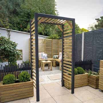 Forest Contemporary Slatted Garden Arch 3’8 x 2’5