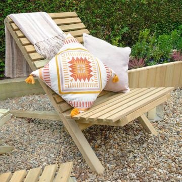 Forest Slatted Wooden Garden Chair 2'3 x 3'11 (0.68m x 1.19m)
