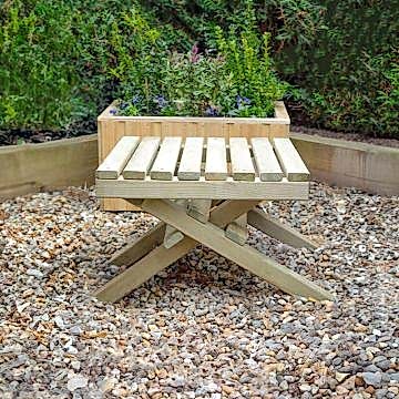 Forest Slatted Wooden Garden Table 1'9 x 1'8 (0.54m x 0.50m)