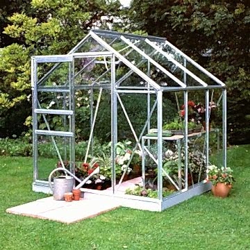 6x6 Aluminium Frame Horticultural Glass Greenhouse