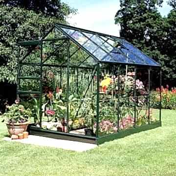 6'4 x 8'6 Green Frame Halls Popular 68 Small Greenhouse (1.93 x 2.57m) 
