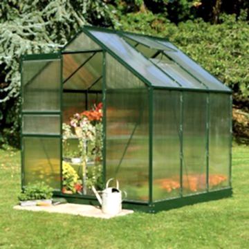6x6 Green Frame Polycarbonate Greenhouse