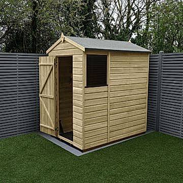 6' x 4' Forest Beckwood 25yr Guarantee Shiplap Pressure Treated Apex Wooden Shed (1.88m x 1.34m)