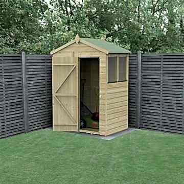 5' x 3' Forest Beckwood 25yr Guarantee Shiplap Pressure Treated Apex Wooden Shed (1.64m x 1m)