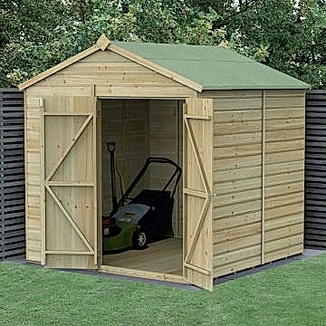 7' x 7' Forest Beckwood 25yr Guarantee Shiplap Pressure Treated Windowless Double Door Apex Wooden Shed (2.28m x 2.12m)