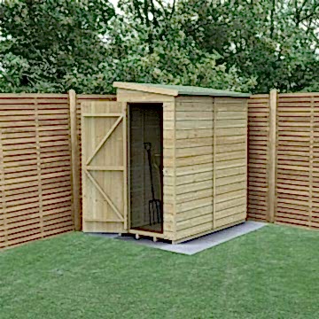 6' x 3' Forest Beckwood 25yr Guarantee Shiplap Pressure Treated Windowless Pent Wooden Shed (1.88m x 1.02m)