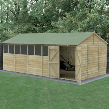 20' x 10' Forest Beckwood 25yr Guarantee Shiplap Pressure Treated Double Door Reverse Apex Wooden Shed (5.96m x 3.21m)