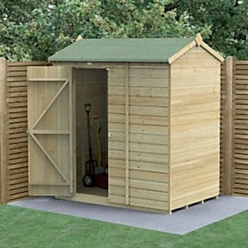 6' x 4' Forest Beckwood 25yr Guarantee Shiplap Pressure Treated Windowless Reverse Apex Wooden Shed (1.88m x 1.34m)