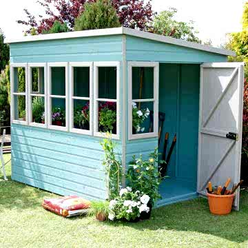 8'x6' (2.4x1.8m) Shire Sun Pent Potting Shed 