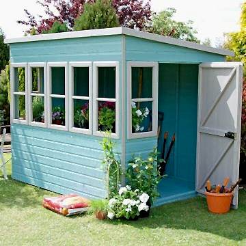 8'x8' (2.4x2.4m) Shire Sun Pent Potting Shed 