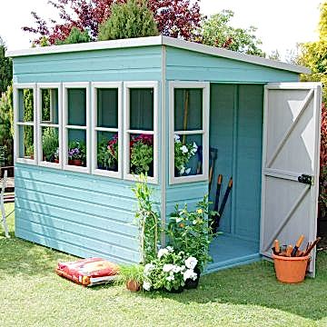 10'x10' (3x3m) Shire Sun Pent Potting Shed 
