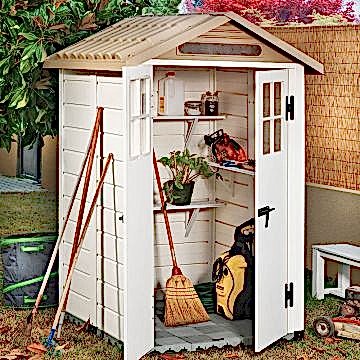 4' x 4' Shire Tuscany Evo 120 Plastic Garden Storage Shed (1.22m x 1.22m) 
