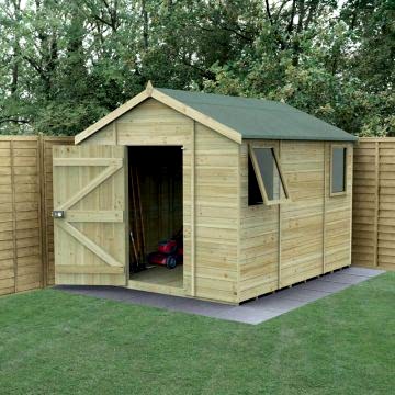 10' x 8' Forest Timberdale 25yr Guarantee Tongue & Groove Pressure Treated Apex Shed (3.06m x 2.52m)