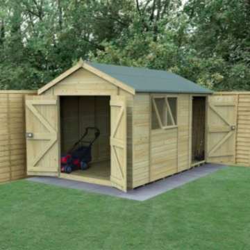 12' x 8' Forest Timberdale Tongue & Groove Combination Double Door Apex Shed