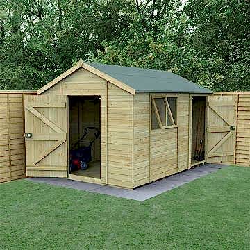 12' x 8' Forest Timberdale Tongue & Groove Combination Apex Shed