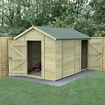 12' x 8' Forest Timberdale Tongue & Groove Windowless Combination Apex Shed