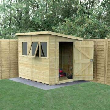 8' x 6' Forest Timberdale 25yr Guarantee Tongue & Groove Pressure Treated Pent Shed – 3 Windows (2.5m x 2m)