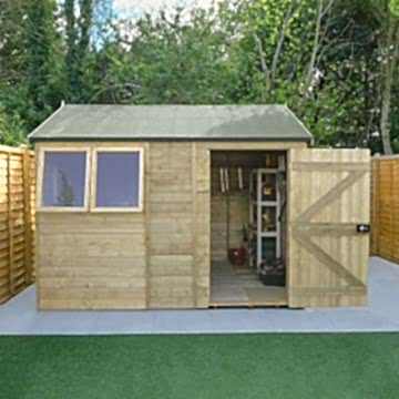 10' x 6' Forest Timberdale Tongue & Groove Pressure Treated Reverse Apex Shed (3.06m x 1.98m)