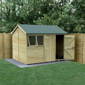 10' x 8' Forest Timberdale Tongue & Groove Double Door Reverse Apex Shed