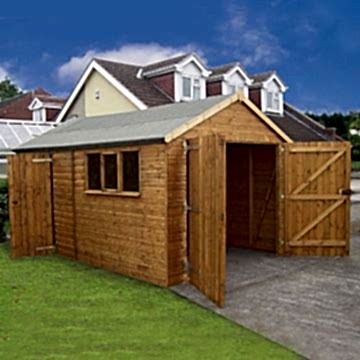 18' x 12' Traditional Deluxe Wooden Garage / Workshop Shed (5.50m x 3.66m) 