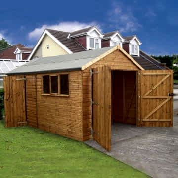 20' x 12' Traditional Deluxe Wooden Garage / Workshop Shed (6.10m x 3.66m) 