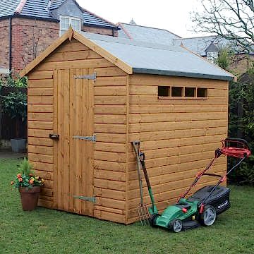7' x 5' Traditional Apex Security Wooden Garden Shed (2.14m x 1.52m) 