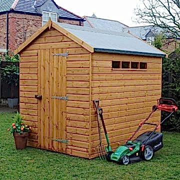 8' x 6' Traditional Apex Security Wooden Garden Shed (2.44m x 1.83m) 