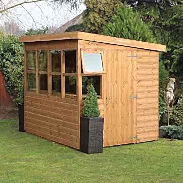 8' x 6' Traditional Sun Pent 6' Gable Wooden Garden Shed (2.43m x 1.83m) 